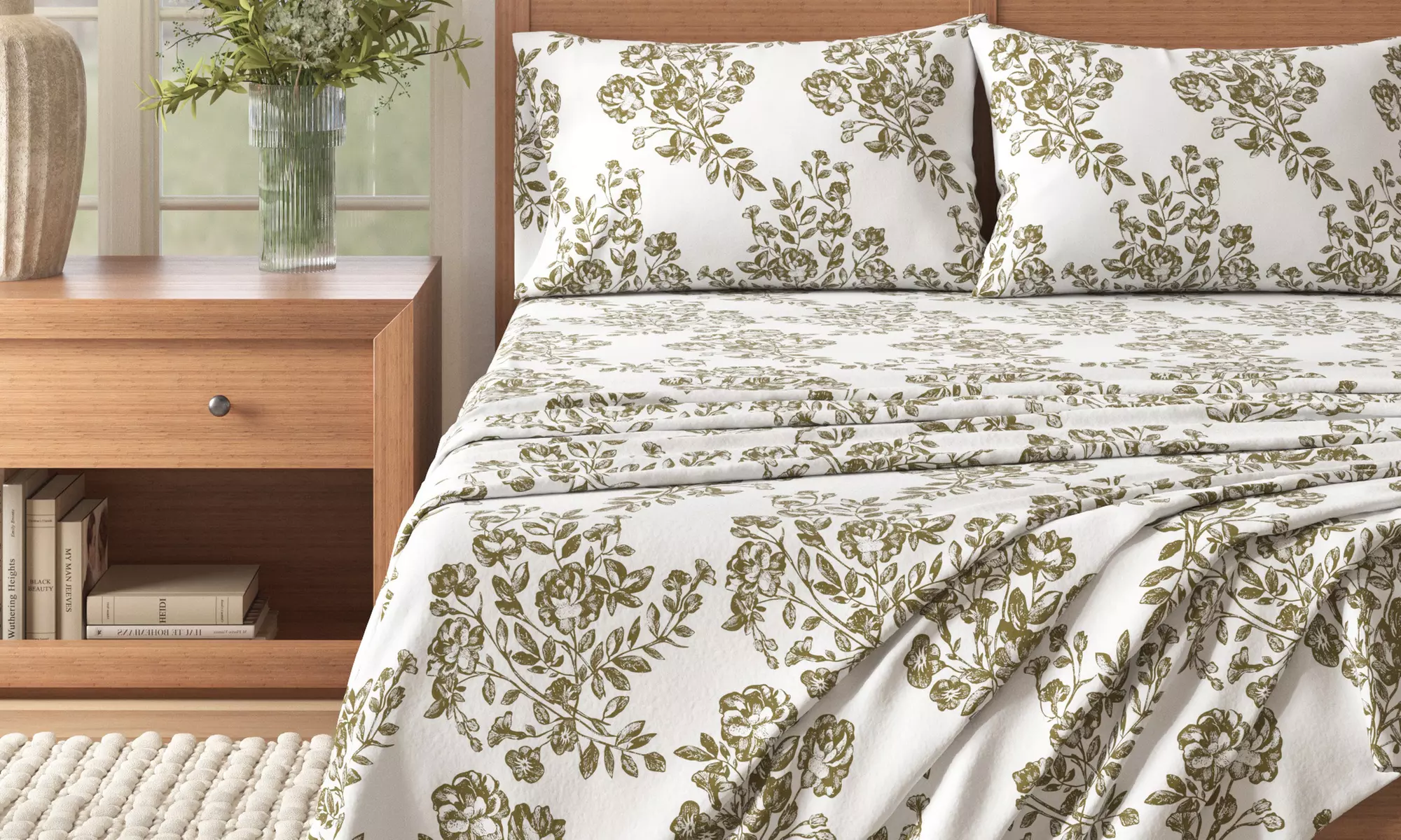FreshFolds Premium Turkish Cotton Printed Flannel Sheet Set