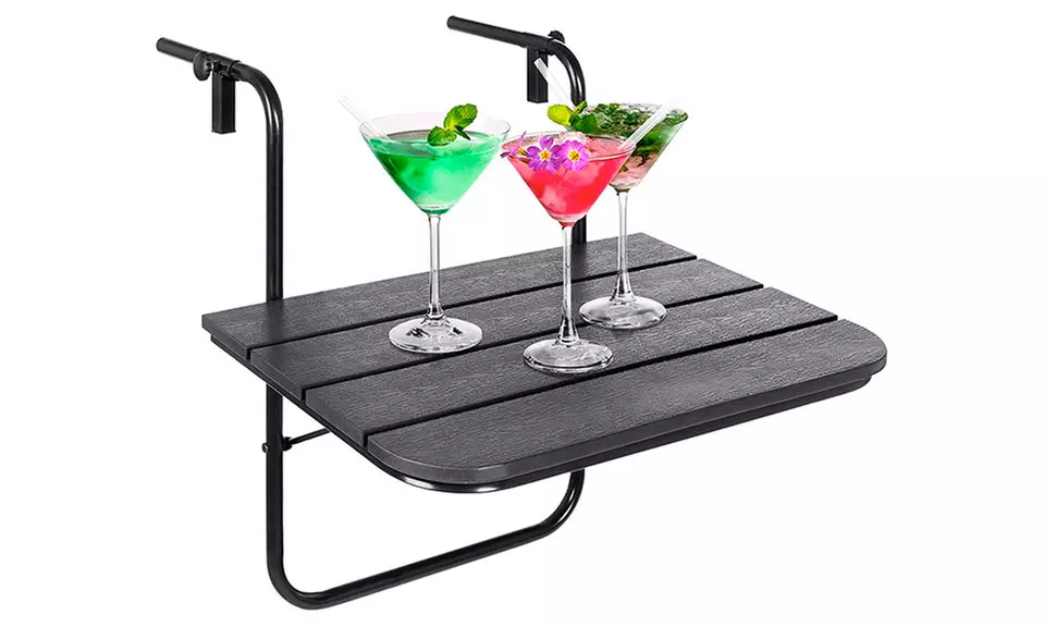 Outdoor Folding Hanging Table Balcony Railing Table for Patio - Primary Image