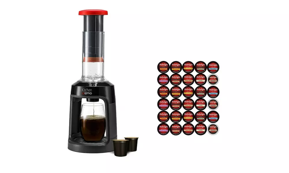 Kitchen Gizmo Manual Single-Serve Coffee Brewer with Free K-Cups Set - Primary Image