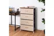4-Drawer Fabric Storage Organizer Unit Side Table Dresser Cabinet W/Wheels - Second Medium