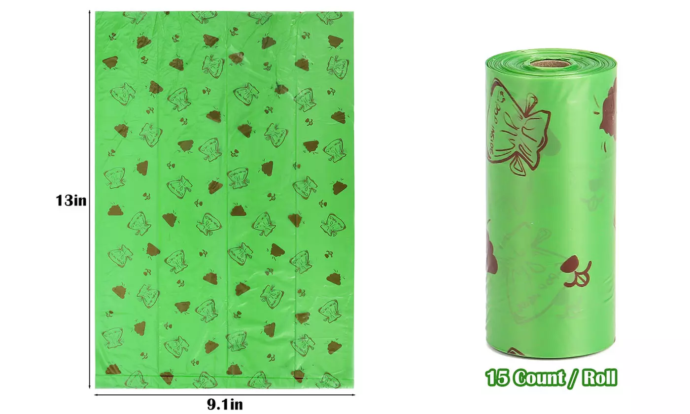 180 Count Dog Biodegradable Poop Waste Bags with Dispenser