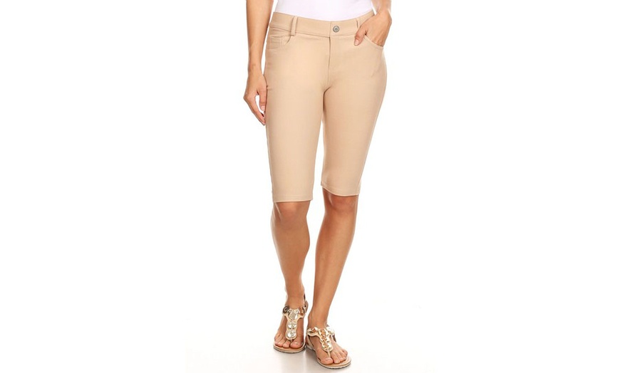 Image 10: Women's Stretchy 5 Pocket Classic Bermuda Shorts