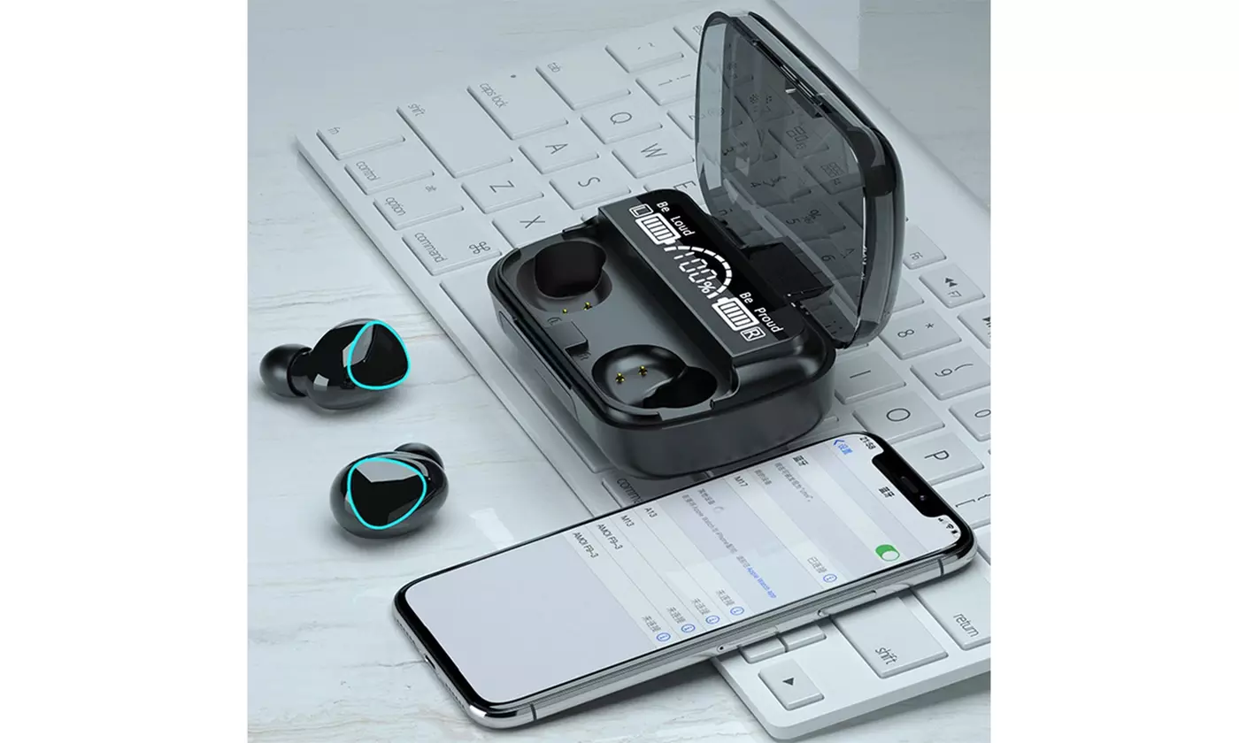 9D Noise Reduction Wireless Earbuds Bluetooth 5.1 Earphones IPX7 Waterproof - Primary Image