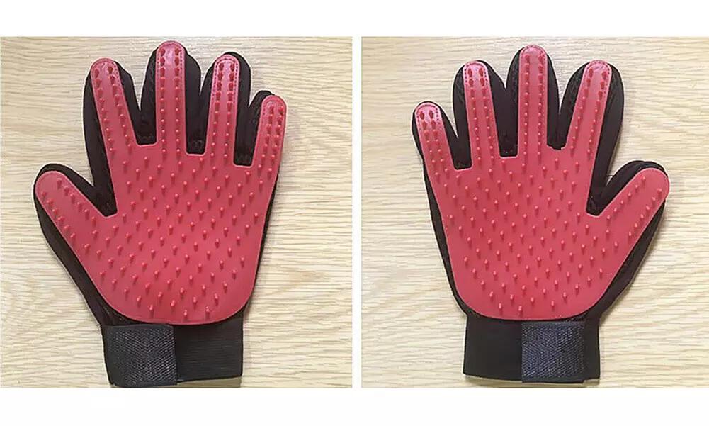 1-2 Pair Pet Dog Cat Deshedding Brush Grooming Glove Massage Hair Fur Removal