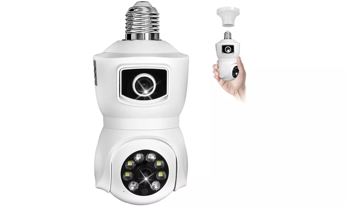 iMounTEK 1080P Dual Lens E27 WiFi Security Camera with AI Alerts and App Control