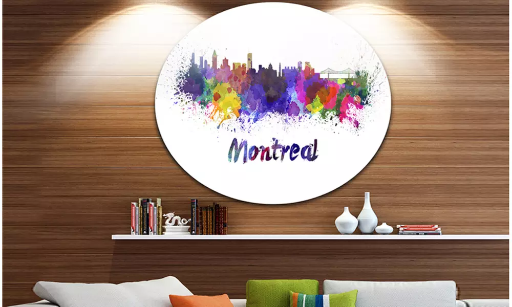 Montreal Skyline' Disc Cityscape Metal Artwork Print - Primary Image