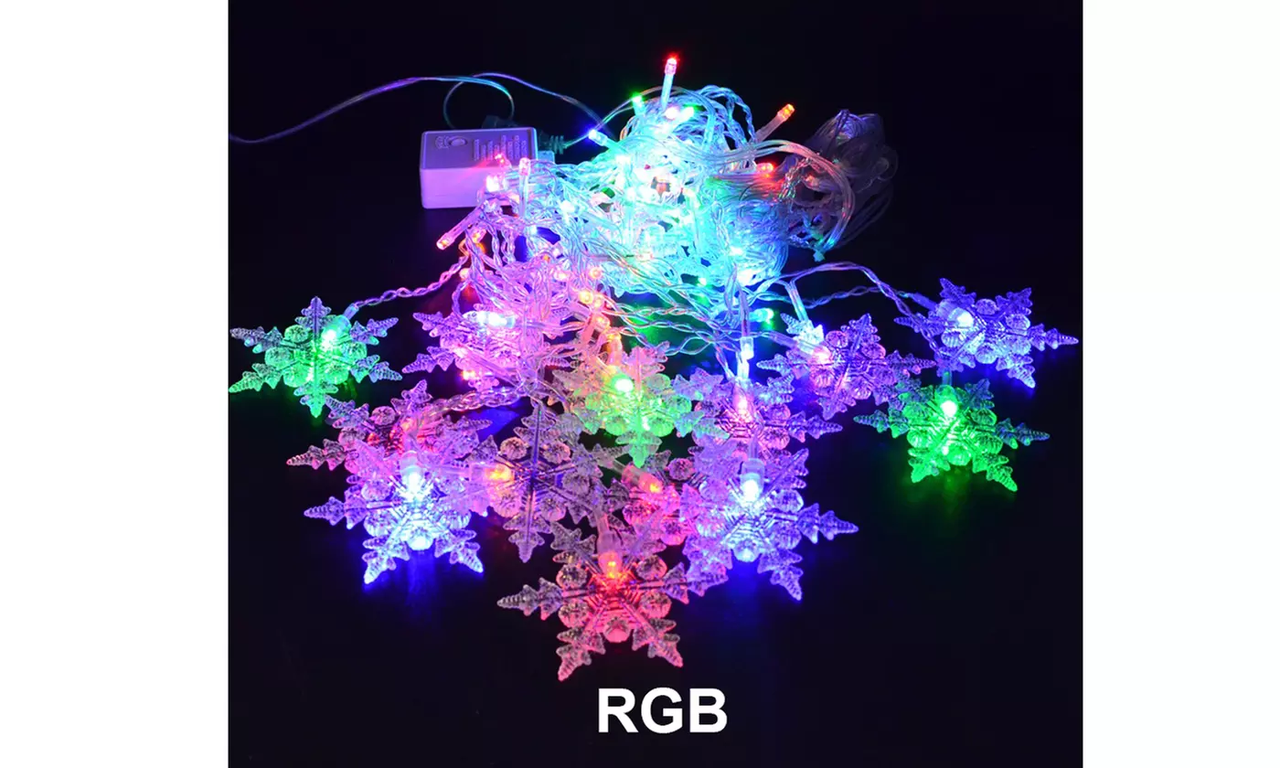 96 LED Christmas Snowflake LED Curtain String Lights Window Curtain Lights
