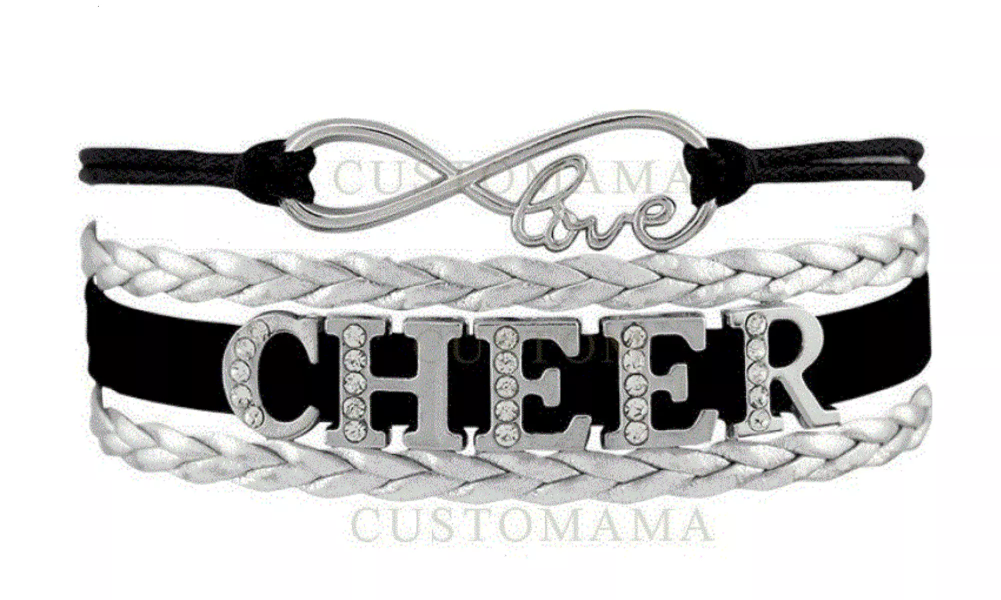 Divine Kids Cheer Leather and Suede Charm Bracelet - Primary Image