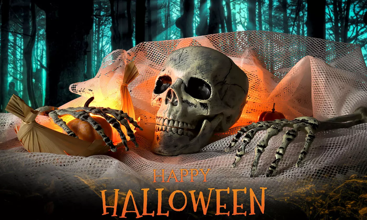 Stakes Skull and Hands Halloween Decoration for Garden