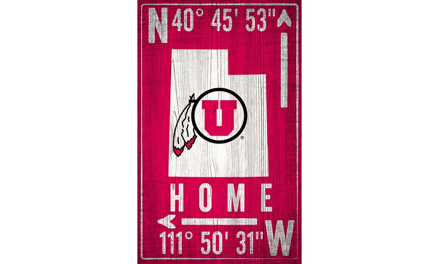 Image 45: Fan Creations NCAA Team Coordinates Sign