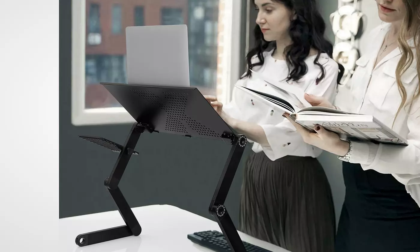 iMounTEK Adjustable Foldable Laptop Table Stand with Detachable Mouse Pad Board
