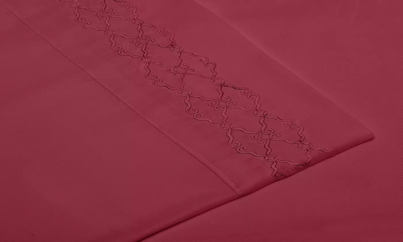 Home Sweet Home Extra Soft Deep Pocket Embroidered Sheet Set