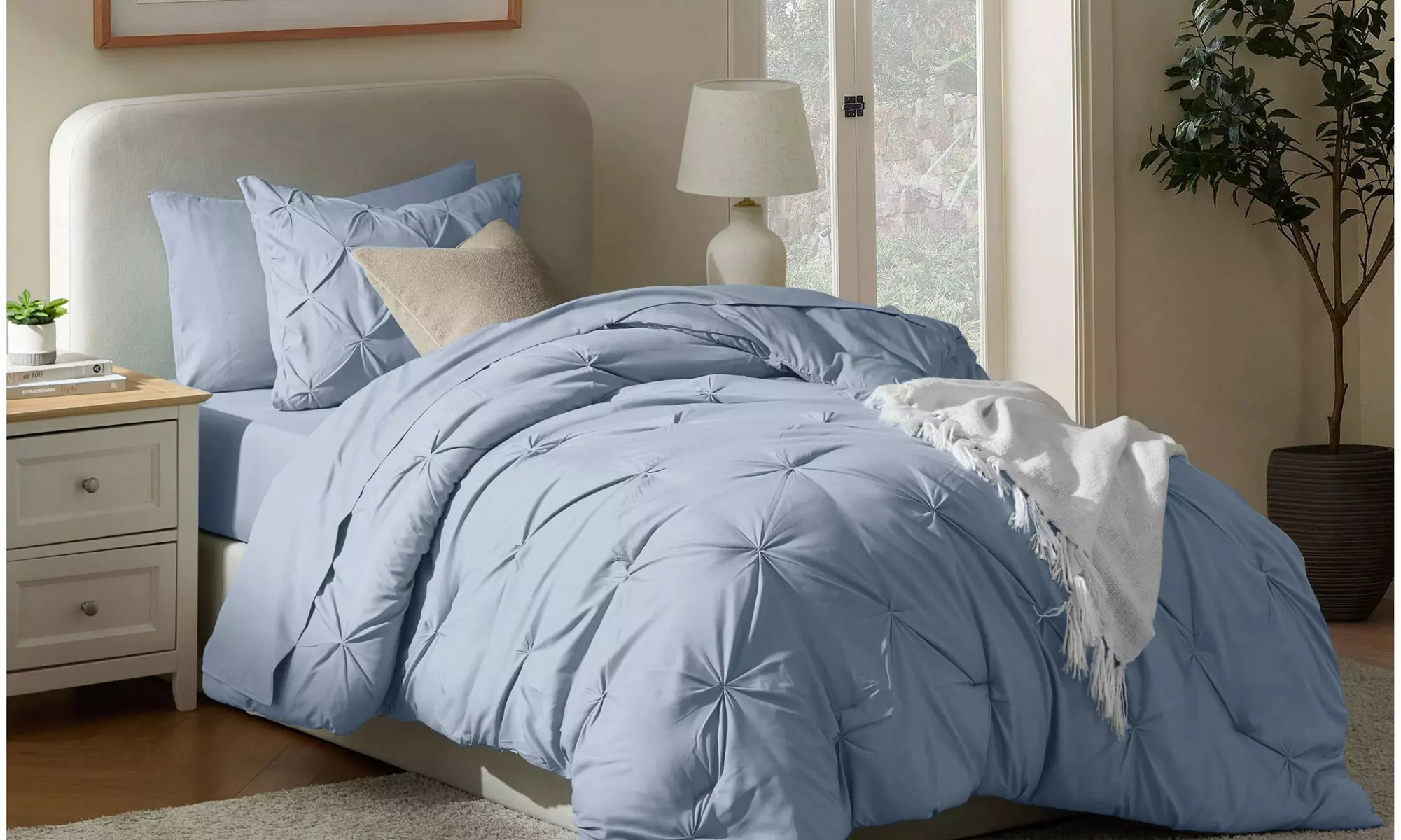 Nestl 5-7Pc Pinch Pleat  Bed in a Bag Set