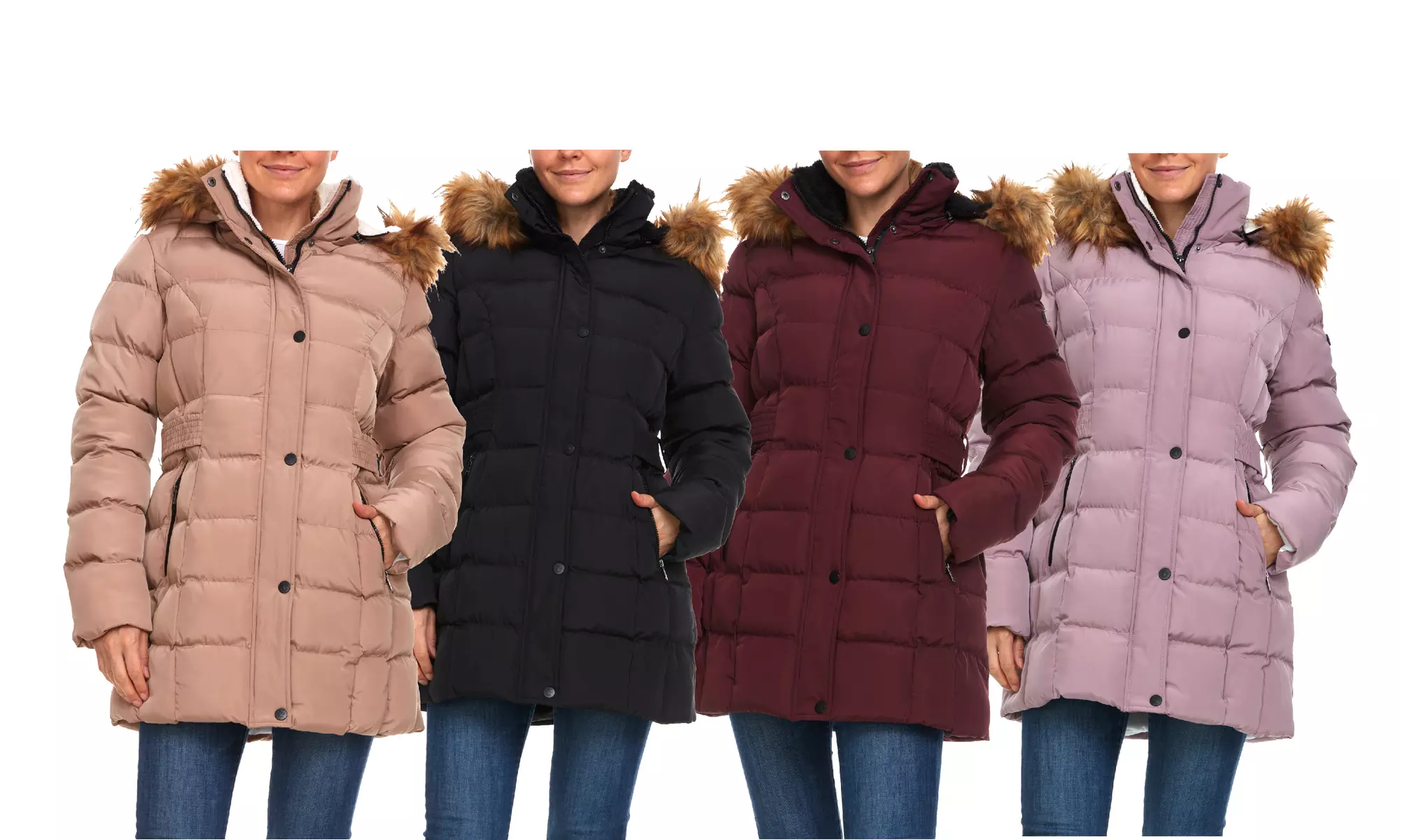Beverly Hills Polo Club Women's Hooded Quilted Puffer Coat (Standard & Plus) - Primary Image