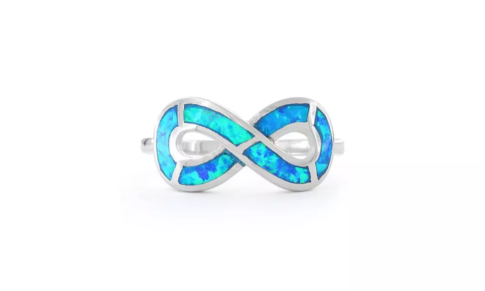 Blue Opal Infinity Ring