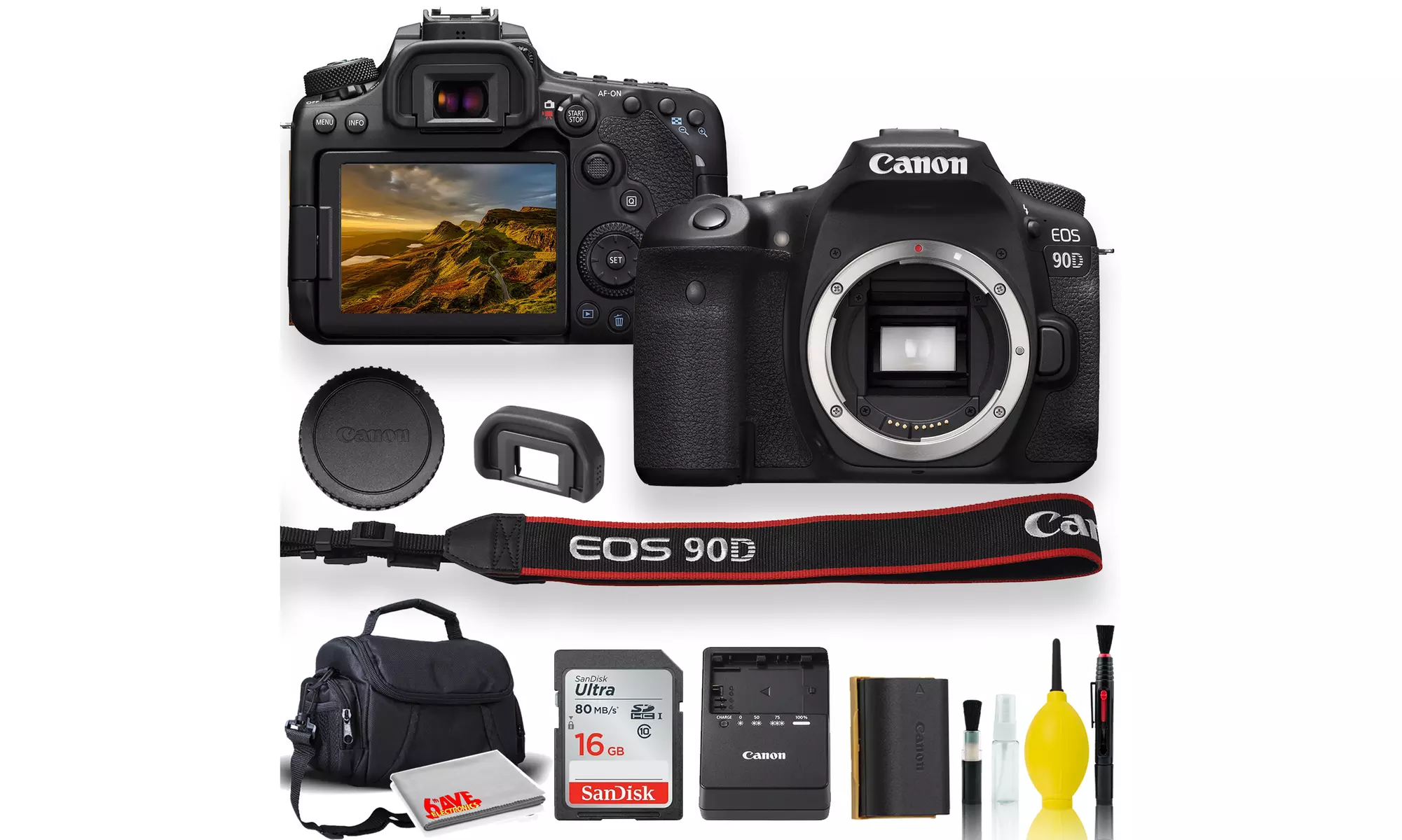 Canon EOS 90D DSLR Camera (Body) - Starter Bundle Set - Primary Image