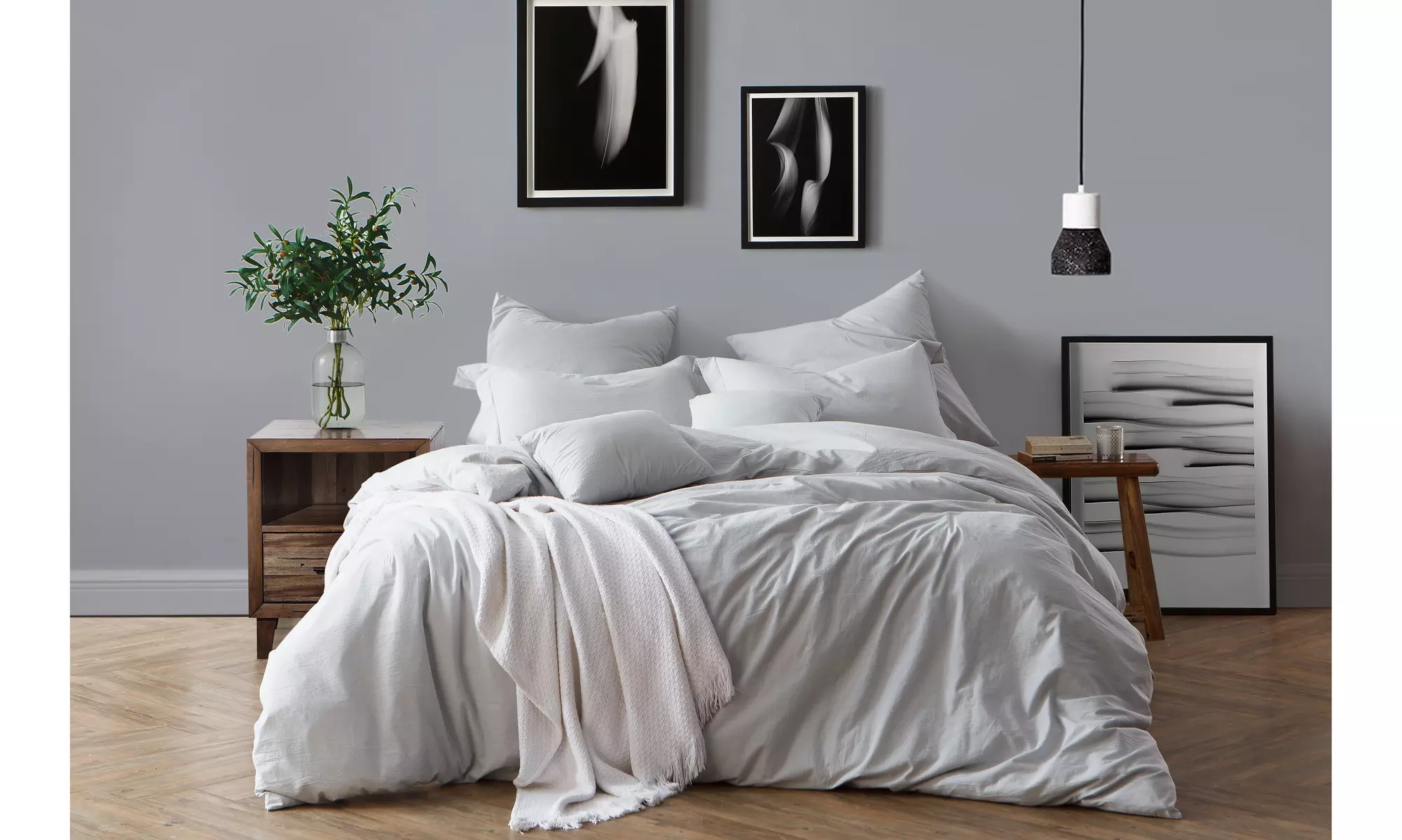 Luxury Home Prewashed Cotton Chambray Duvet Cover Sets (3-Piece) - Primary Image