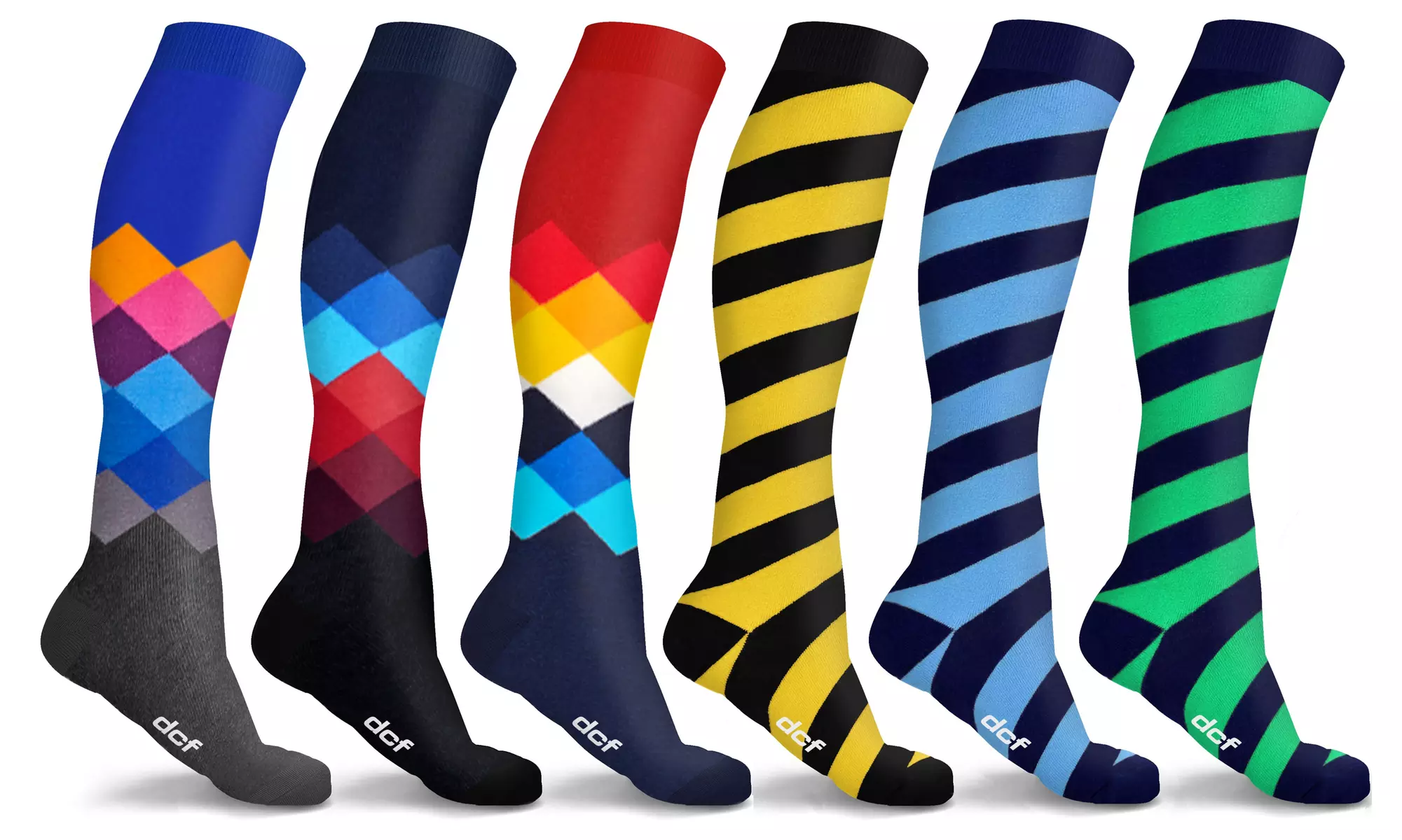 DCF Geo Knee High-Compression Sock Collection (3-Pack or 6-Pack)    - Primary Image