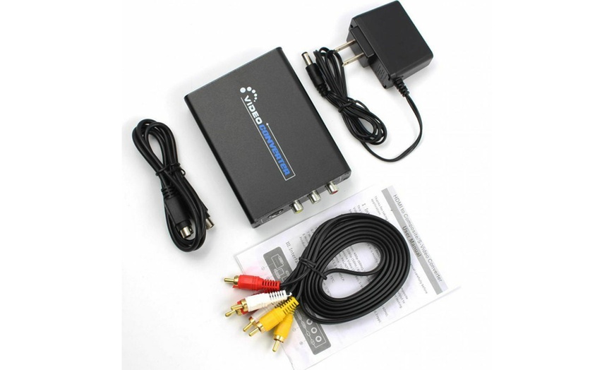 Image 2: HDMI to 3RCA AV CVBS Composite & S-Video R/L Audio Converter Adapter Upscaler