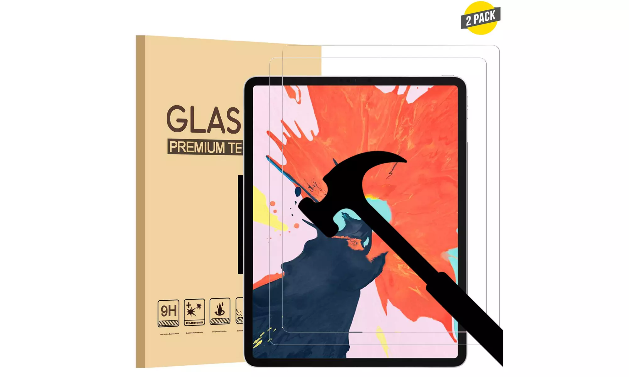 (2 Pack) Tempered Glass Screen Protector for Apple iPad Pro 11 (2021/2020/2018)