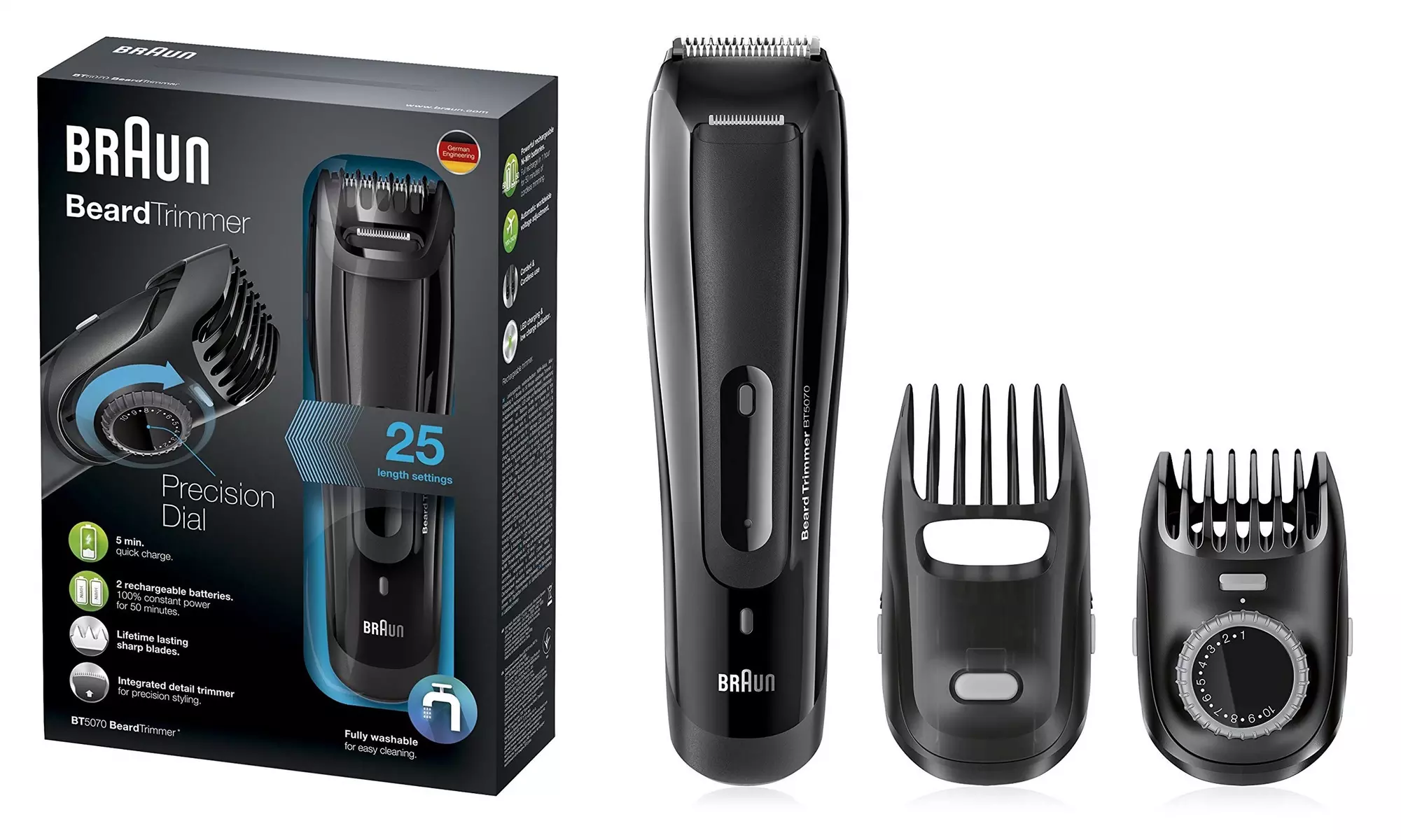 Braun BT5070 Men's Cordless and Rechargeable Beard Trimmer - Primary Image