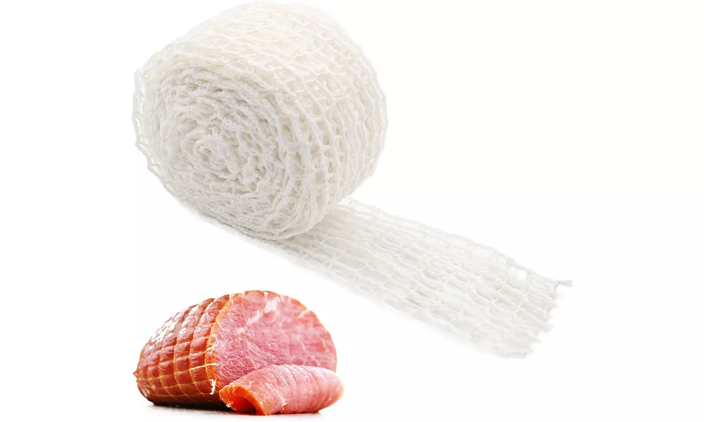 5m Elastic Smoked Meat Poultry Ham Netting Roll or Meat Cooking Smoking Drying - Primary Image