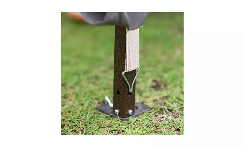 U-style Iron hexagon Patio Gazebo khaki