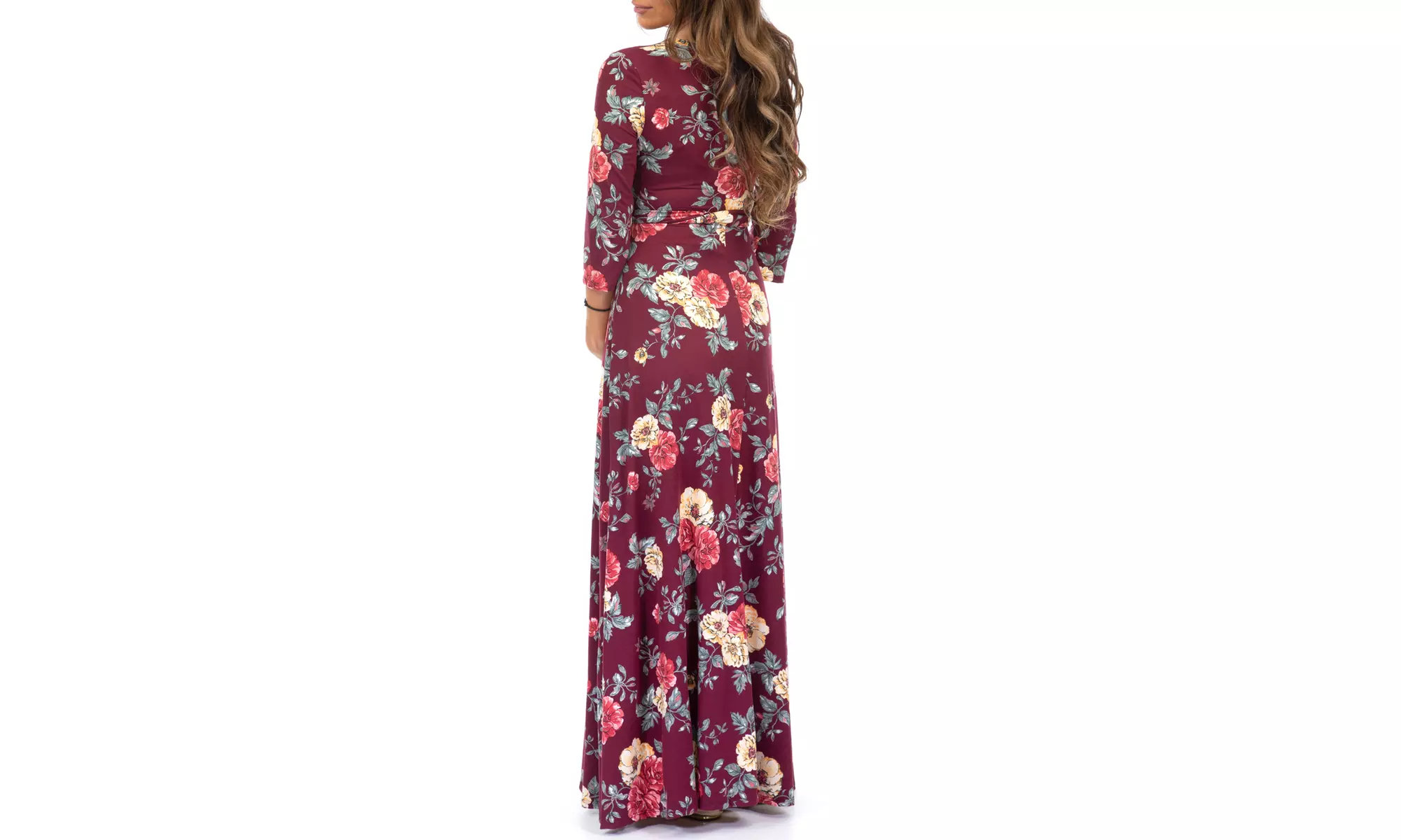 Women's Maternity Wrap Dress with adjustable belt-AA - Primary Image