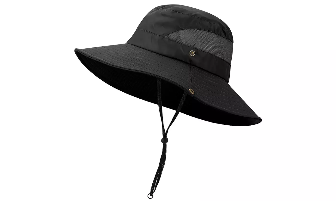 Mens Sun Hat Bucket Fishing Hiking Cap Wide Brim UV Protection Hat