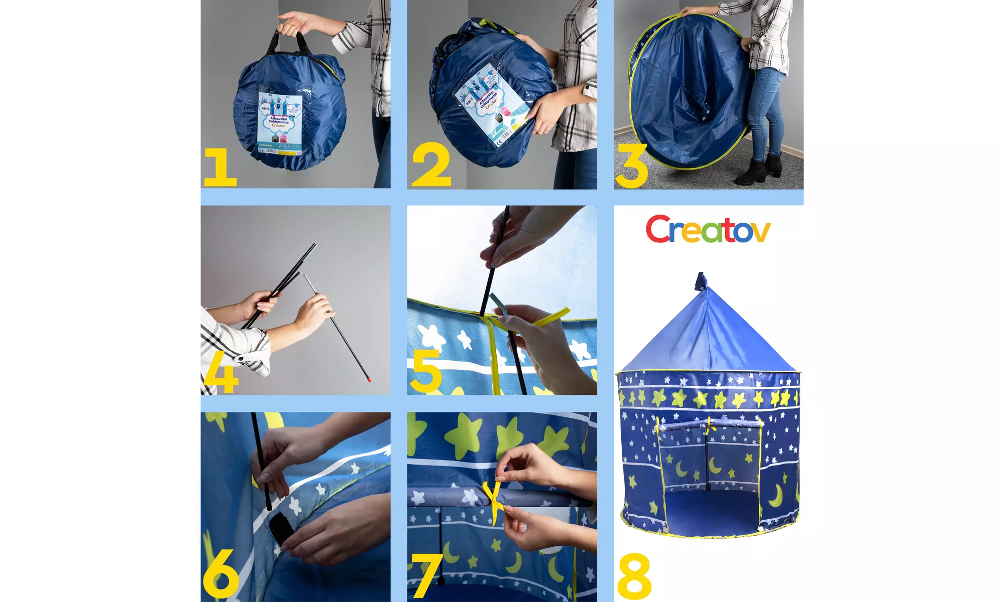 Kids Prince Tent Toy - Playhouse, Cubby House with Carry Case by Creatov - Image 5