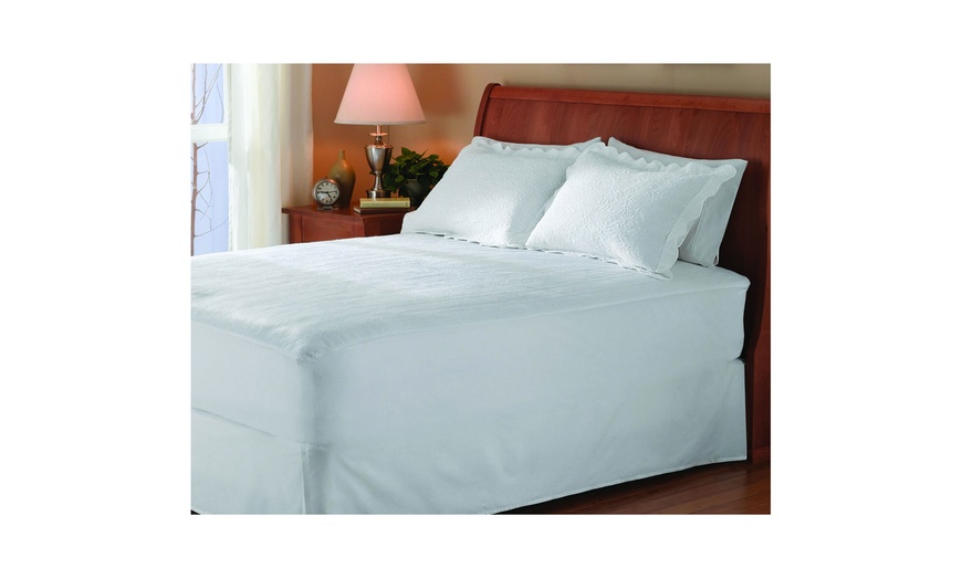 sunbeam non woven thermofine heated electric mattress pad