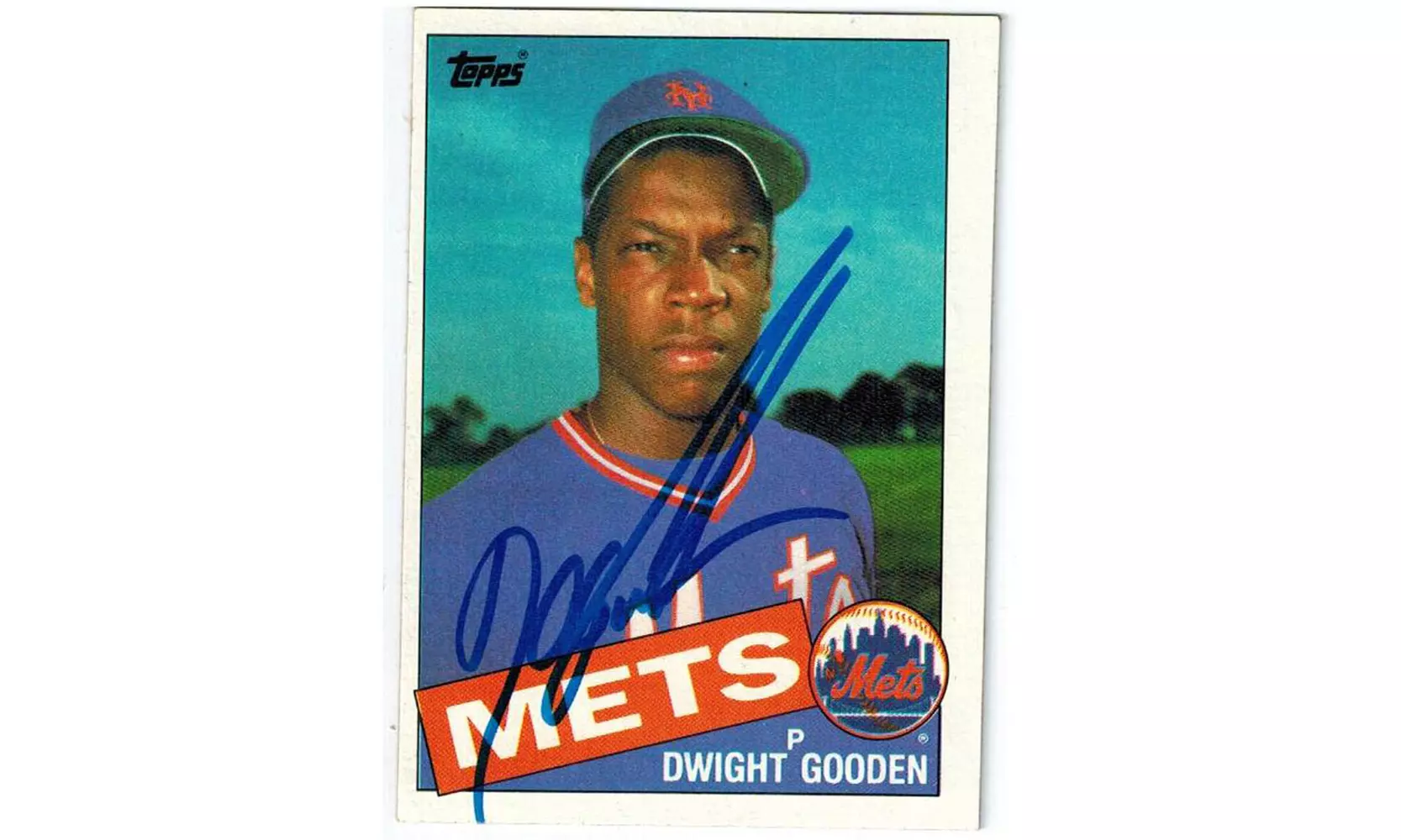 Dwight Gooden Signed New York Mets 1985 Topps Rookie Card #620 - Primary Image