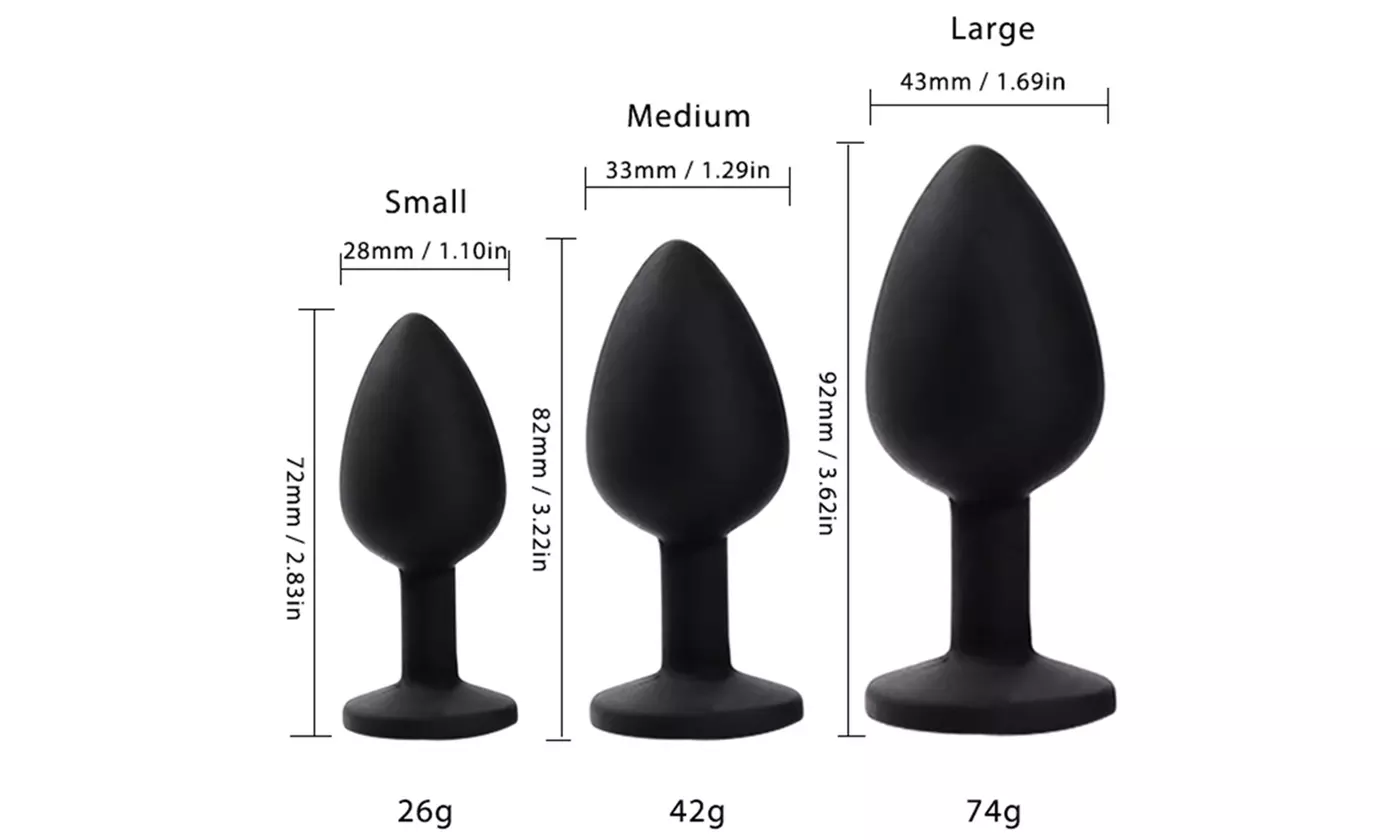 3Pc/Set Silicone Diamond Anal Plug Soft Massager Jewelry Anal Sex Toys Trainer