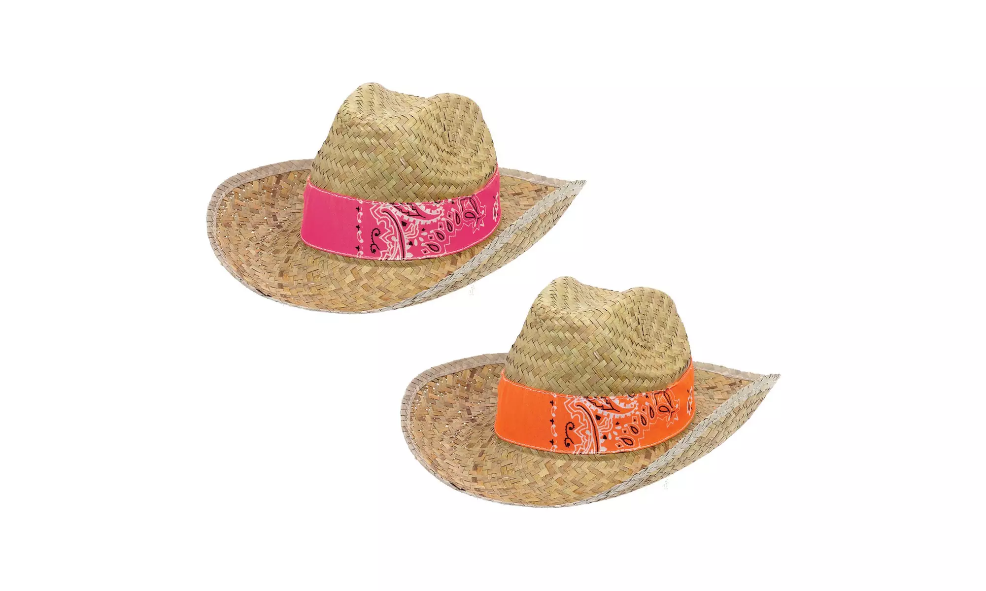 Cinco de Mayo Spanish Straw Hat with Bandana Band (4-pack) - Primary Image