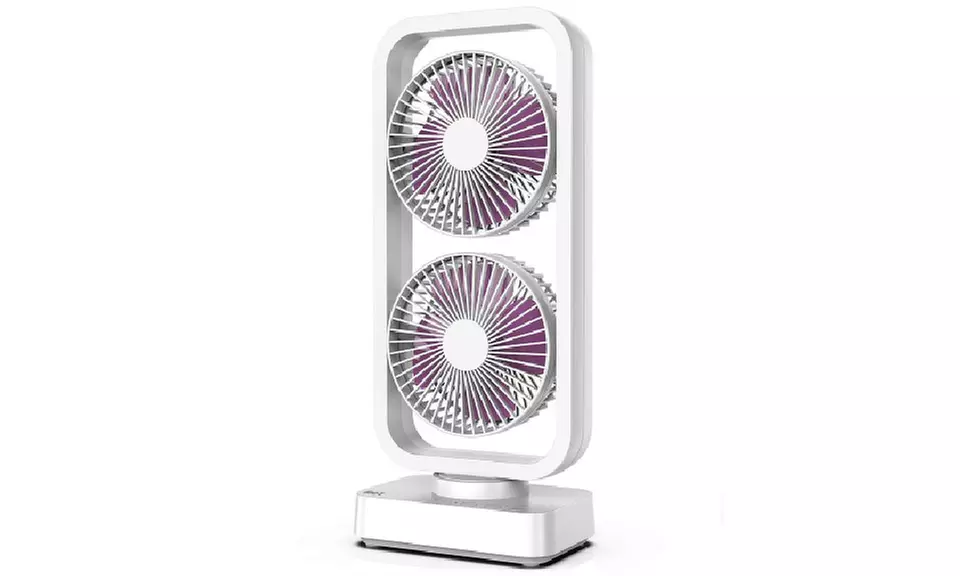 2019 Mini Cordless Tower Fan USB Desk Fan with Dual Air Circulation System - Primary Image