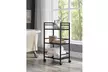 3 Tier Wire Mesh Rolling Cart with Hooks - Second Medium