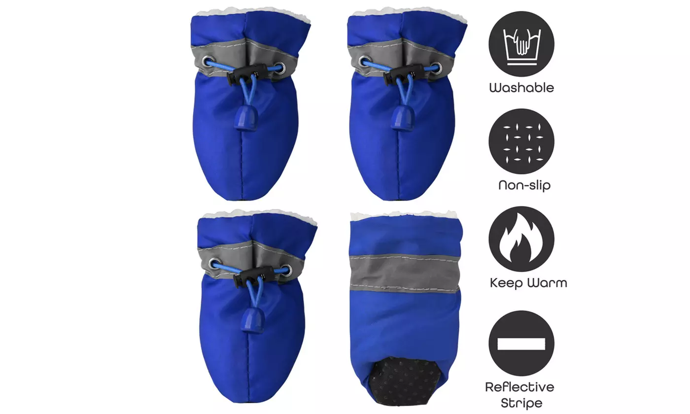 4Pcs Dog Boots Shoes Anti Slip Waterproof Puppy Rain Pet Cat Socks