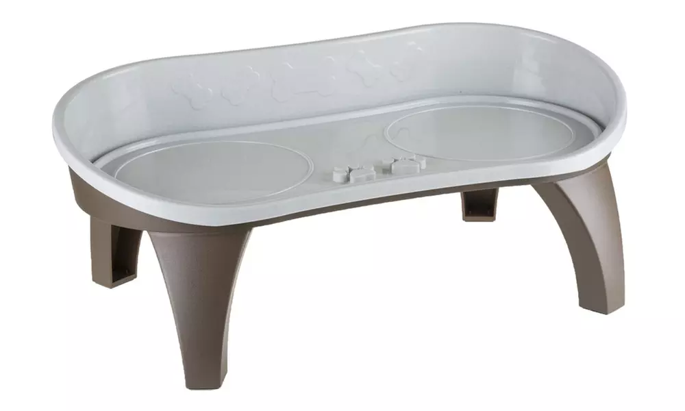 Elevated Pet Feeding Tray with Splash Guard and Non-Skid Feet by PETMAKER
