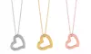 14k Gold Heart Shaped Tube Pendant Necklace