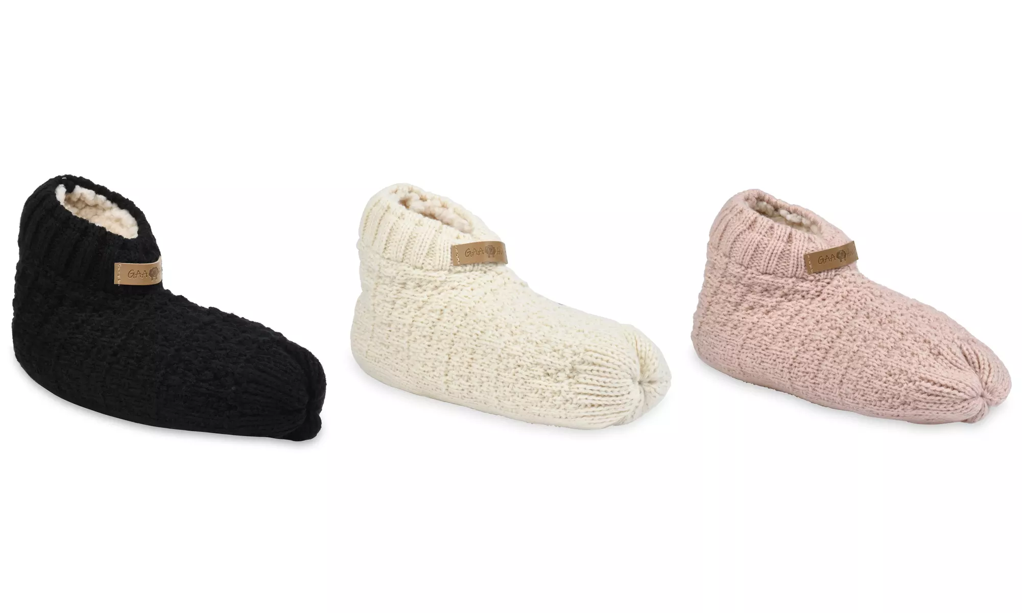 Gaahuu Women's Textured Knit Bootie Sock with Faux Shearling Lining - Primary Image