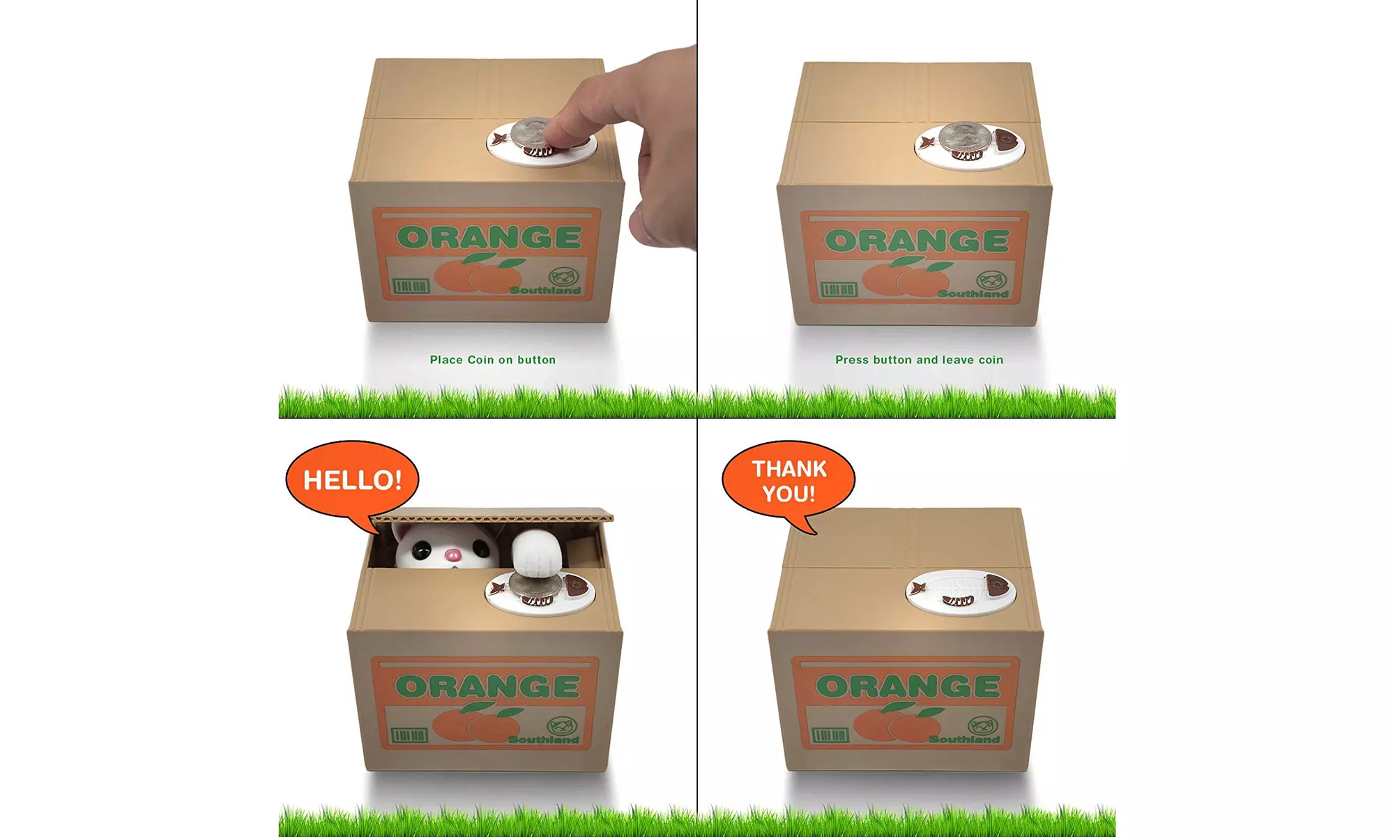 Matney Stealing Coin Piggy Bank - Electric Money Saving Box Panda Bear/Kitty Cat - Second Medium