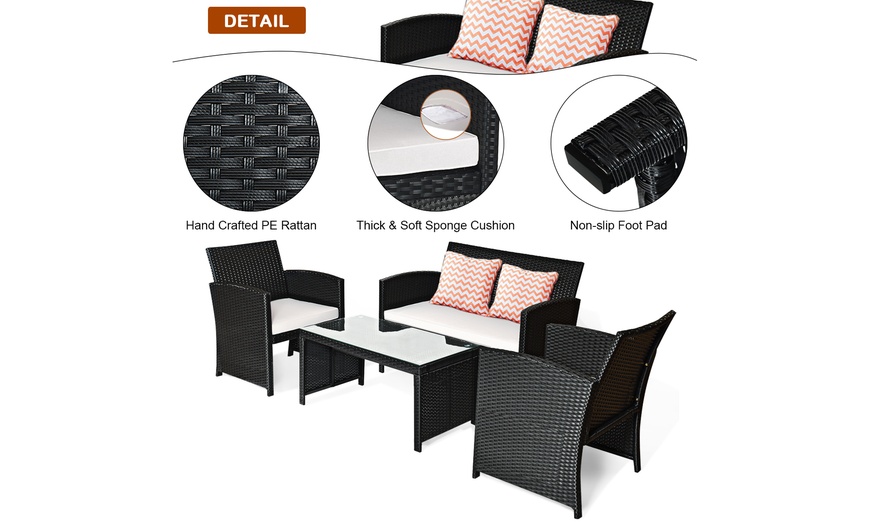 Up To 65% Off On Costway 4PCS Patio Rattan Fur... | Groupon Goods