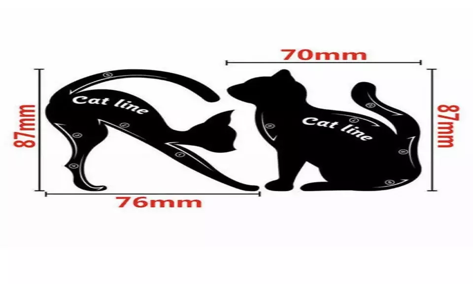  Cat Eyeliner & Eyeshadow Stencils (2,4 Pack)  - Second Medium