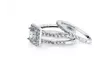 Sterling Silver AAAA Cubic Zirconia Princess  Halo Insert Ring Set - Second Medium