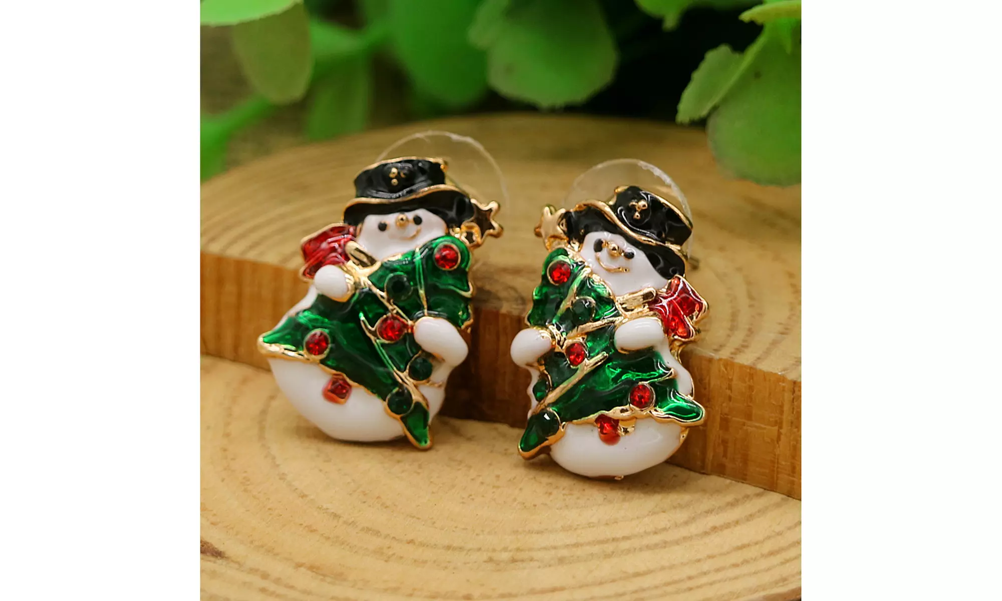 14K Gold Christmas Bells with crystals from Swarovski