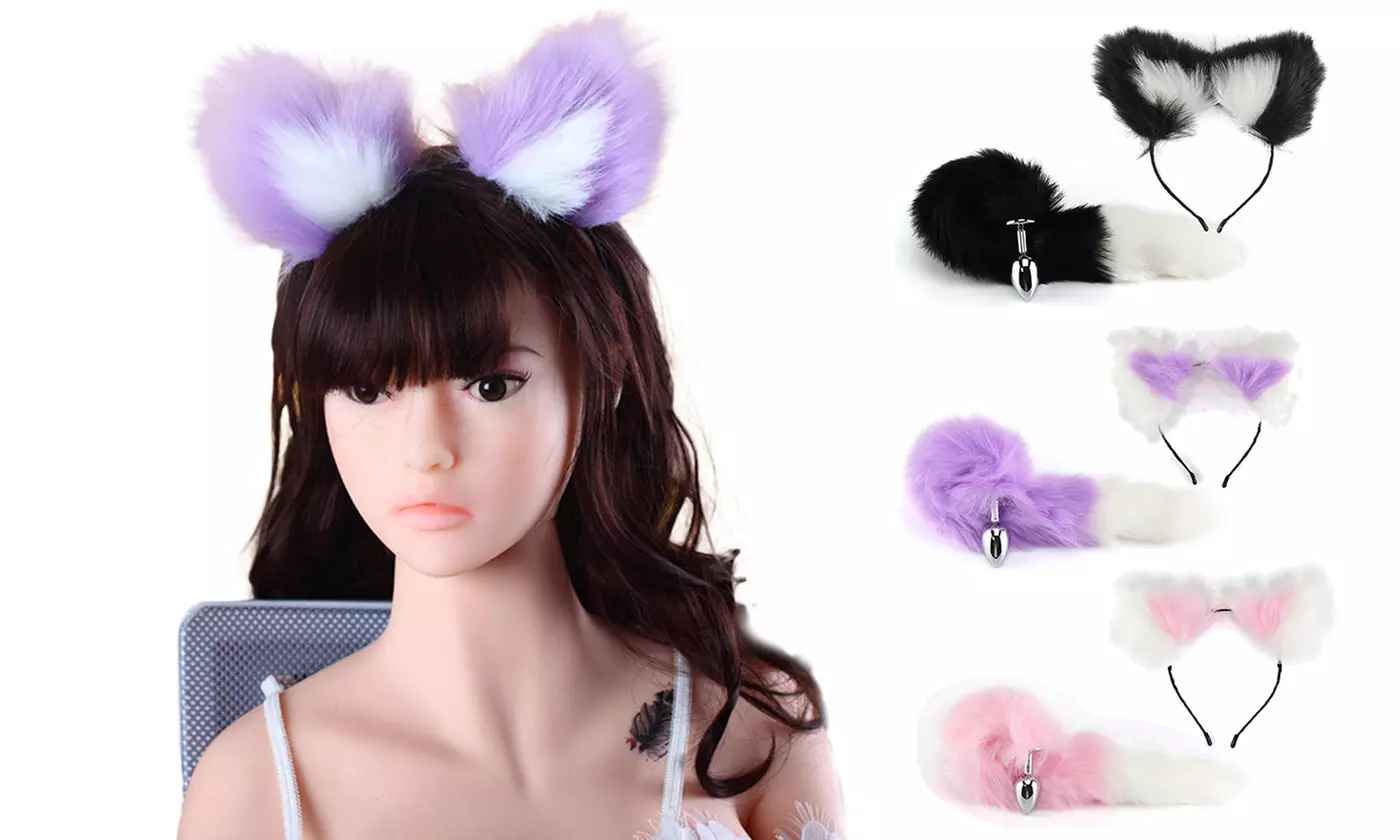 Fox Tail And Ears Anal Plug Couple Cosplay Game Funny Toy