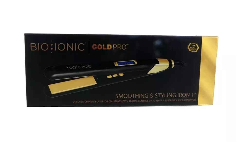 Bio Ionic Gold Pro Smoothing & Styling 1" Hair Straightener Flat Iron - Second Medium