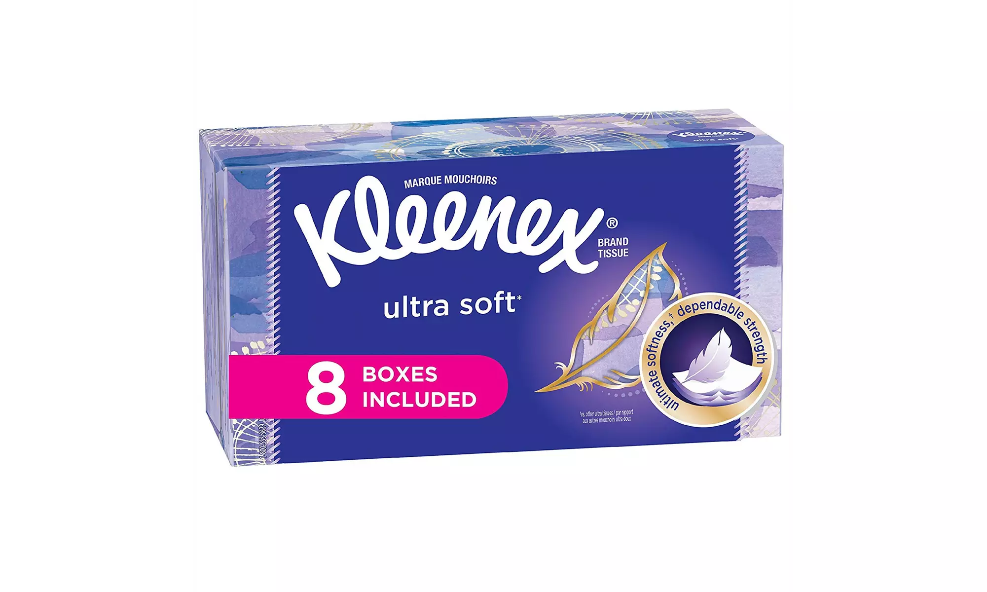 Kleenex Ultra Soft Facial Tissues, Flat Box, 130 Count per Flat Box, 8 Packs  - Primary Image
