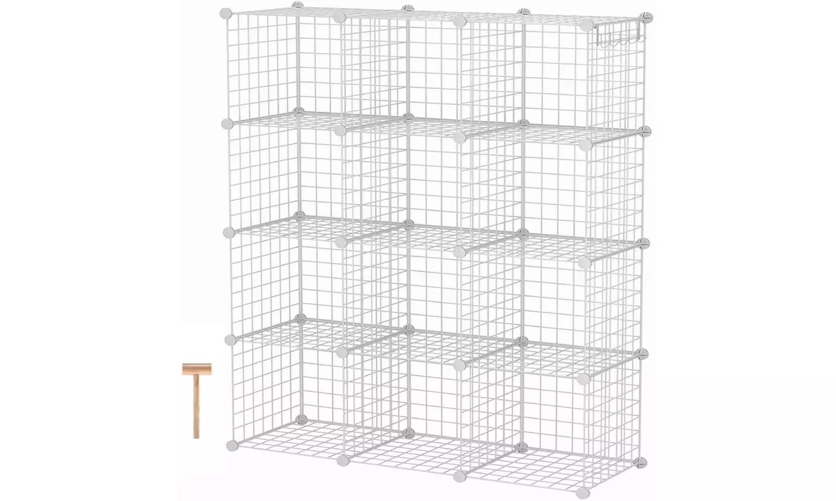 Grid Wire Shelves Metal Stackable Storage Bins, Bookshelf, Closet Cabinet - Primary Image