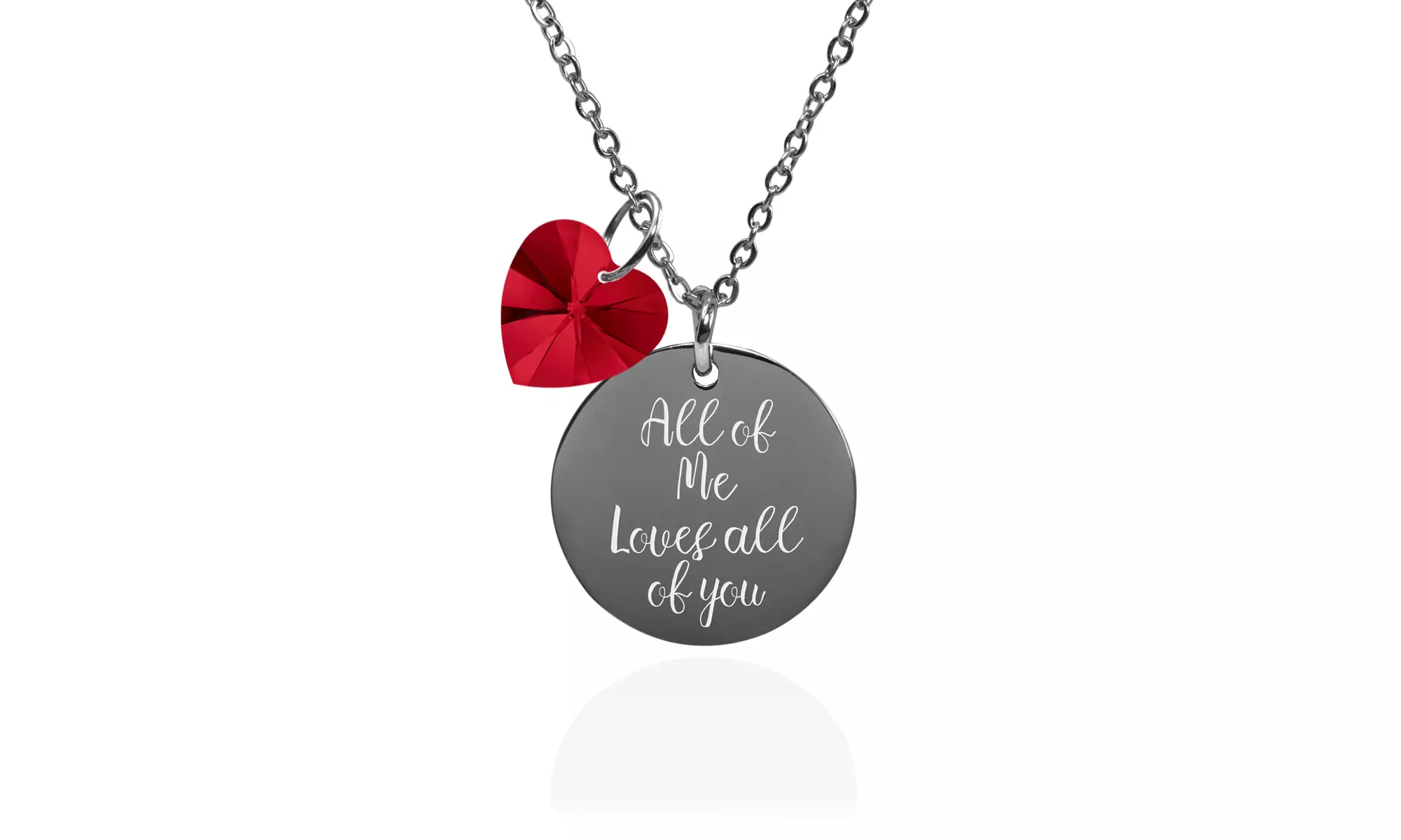 Pink Box Inspirational Disc Necklace Made With Crystals From Austria - Primary Image